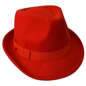 Palarie rosie trilby