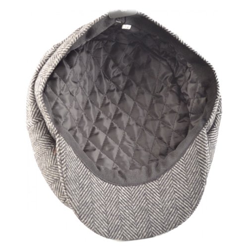 Sapca newsboy din tweed herringbone gri 2 Sapca newsboy din tweed herringbone gri