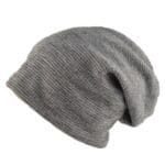 Caciulita beanie calduroasa gri din bumbac cu captuseala