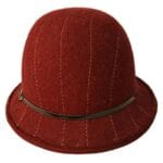 Palarie burgund din fetru vintage in cloche