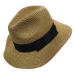 Palarie fedora aurie din paie