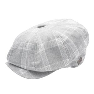 Sapca newsboy de vara cadrilata gri
