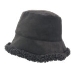 Palarie Bucket Hat reversibila imblanita neagra
