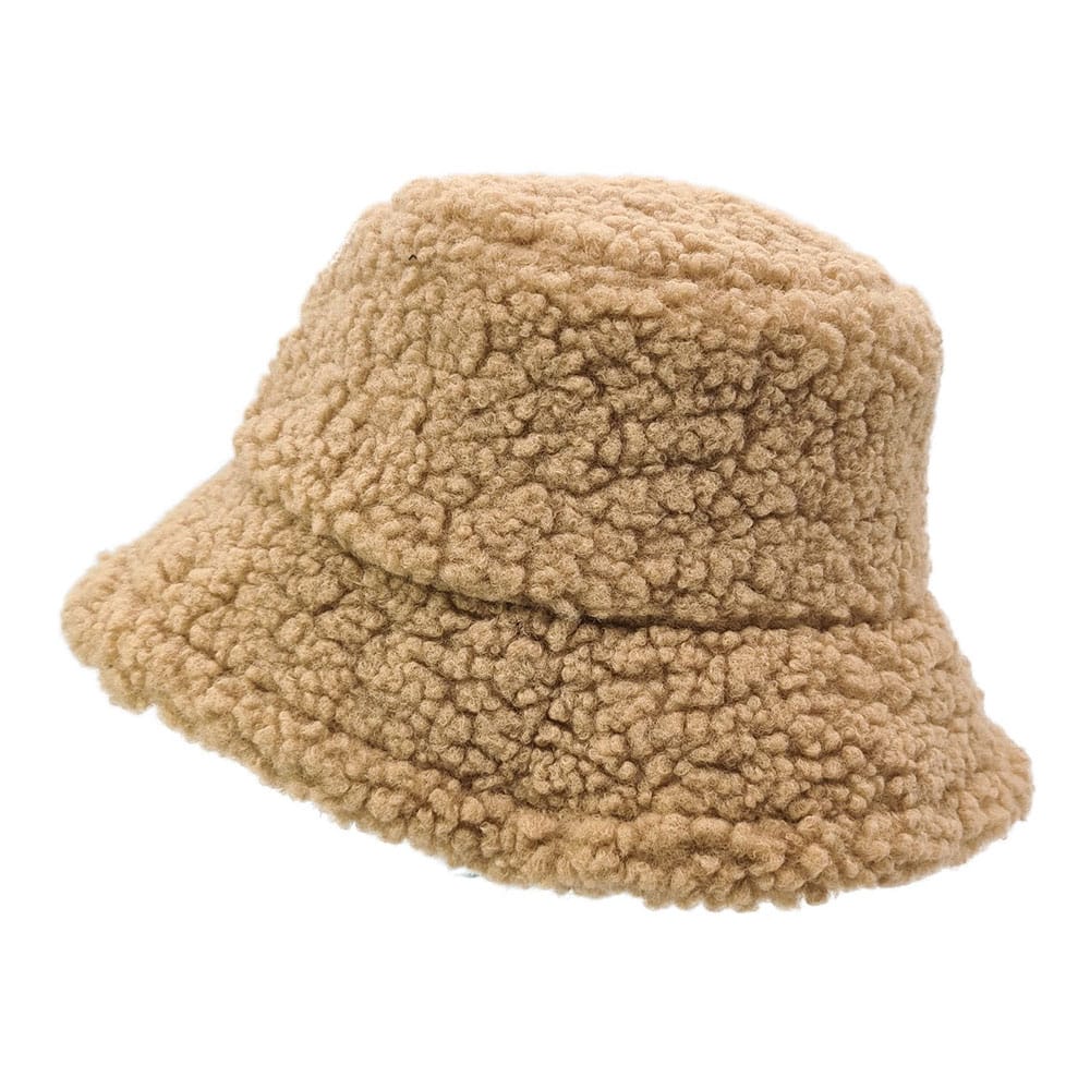 Palarie Bucket Hat reversibila imblanita maro deschis 2 Palarie Bucket Hat reversibila imblanita maro deschis