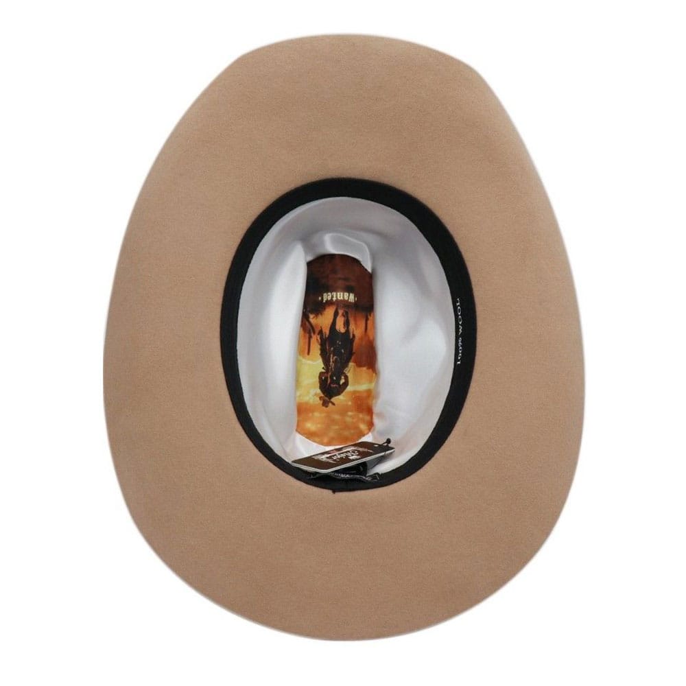 Palarie COWBOY din fetru bej cu catarama 3 Palarie COWBOY din fetru bej cu catarama