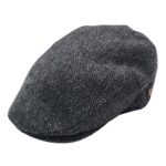 Sapca englezeasca herringbone gri inchis