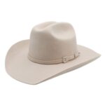 Palarie COWBOY din fetru ivoire cu catarama