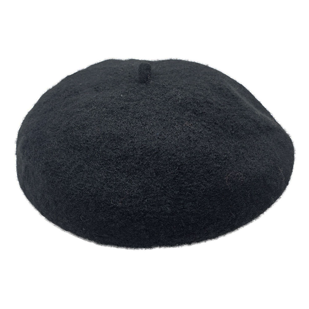 Bereta neagra din lana batuta texturata 1 Bereta neagra din lana batuta texturata