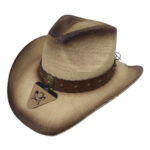 Palarie texana apretata crem vintage