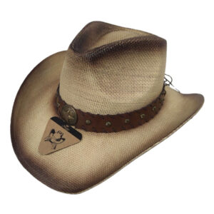 Palarie texana apretata crem vintage