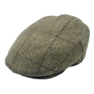 Sapca plata cadrilata olive din lana 100%