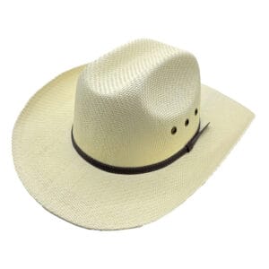 Pălărie cowboy alb unt din paie Toyo