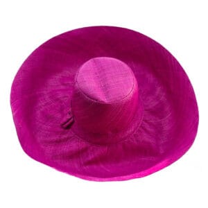 Palarie de soare Madagascar fucsia din rafie naturala
