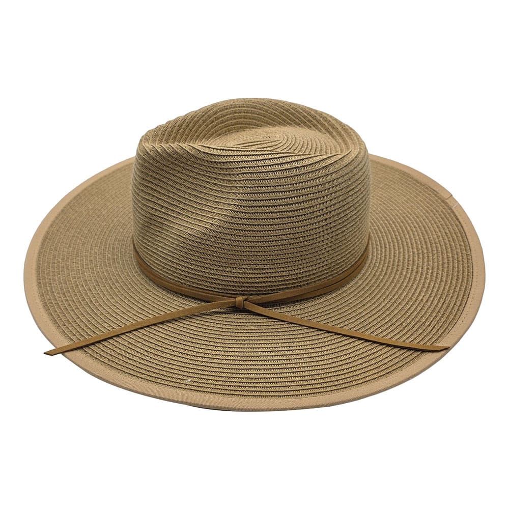 Palarie fedora din paie bej cu bor amplu 3 Palarie fedora din paie bej cu bor amplu