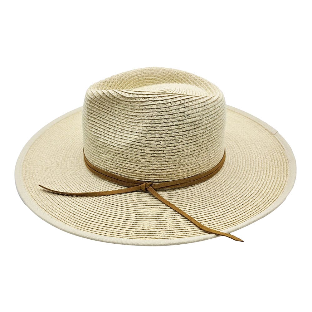 Palarie fedora din paie crem cu bor amplu 2 Palarie fedora din paie crem cu bor amplu