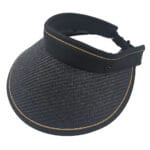 Vizor de soare negru din paie si material textil
