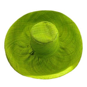 Palarie de soare Madagascar verde lime din rafie naturala