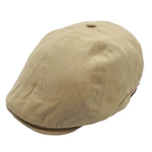Sapca plata 6 panel bej din bumbac