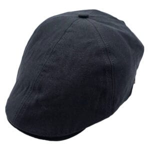 Sapca plata 6 panel neagra din bumbac